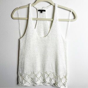 Staccato halter neck open knit boho beachy blouse size: L